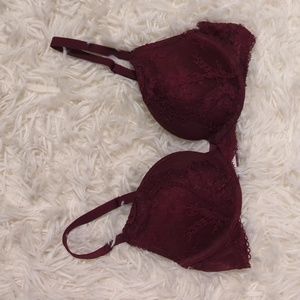 Dream Angels Burgundy Lace Push Up Bra